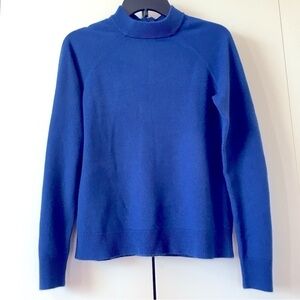 Karen Scott luxsoft Mock Neck Blue Sweater